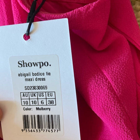 NWT SHOWPO revolve ABIGAIL MAXI DRESS - BODICE TIE DRESS IN MULBERRY - Picture 3 of 4